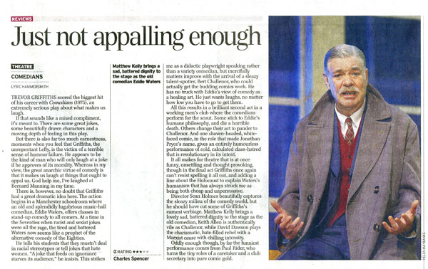 Comedians reviewed in The Daily Telegraph