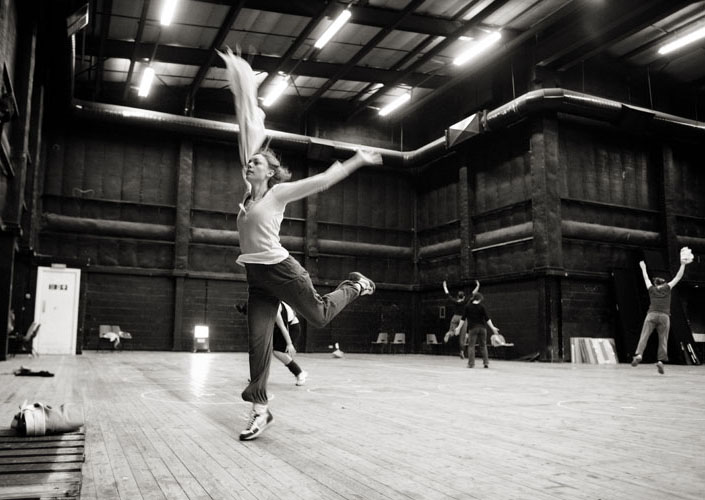 The dancers practice their choreography during rehearsals.