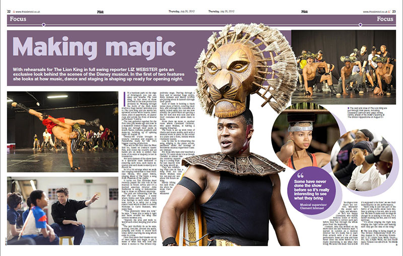 Bristol Post article featuring rehearsal photos by Helen Maybanks