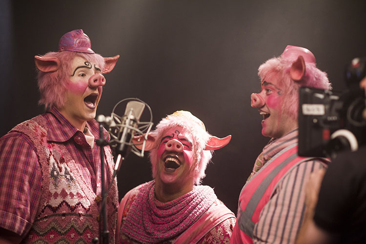 Ste Clough, Aaron Lee Lambert and Lee William-David as the Three Little Pigs