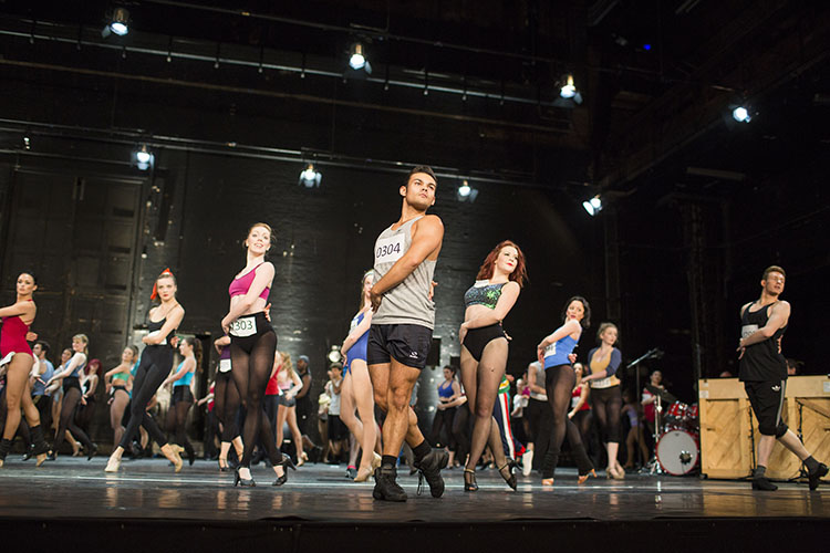 Dancers being put through their paces for the open auditions for A Chorus Line in London