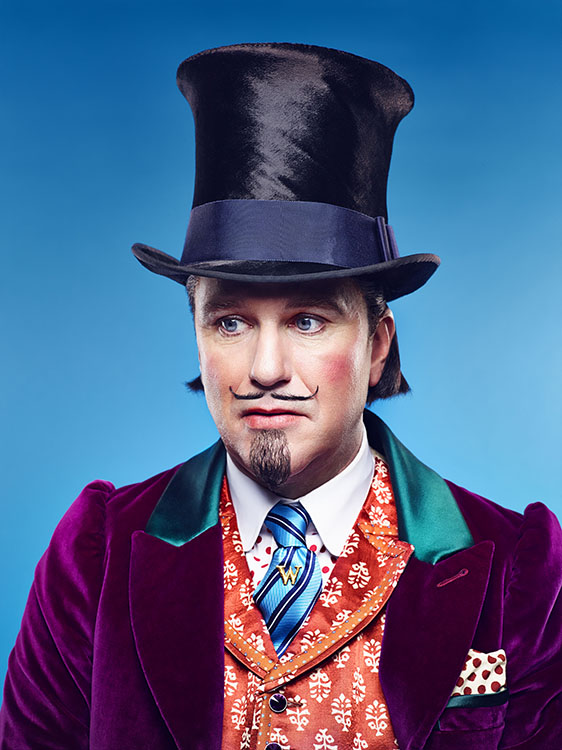 A portrait of Douglas Hodge as Willy Wonka