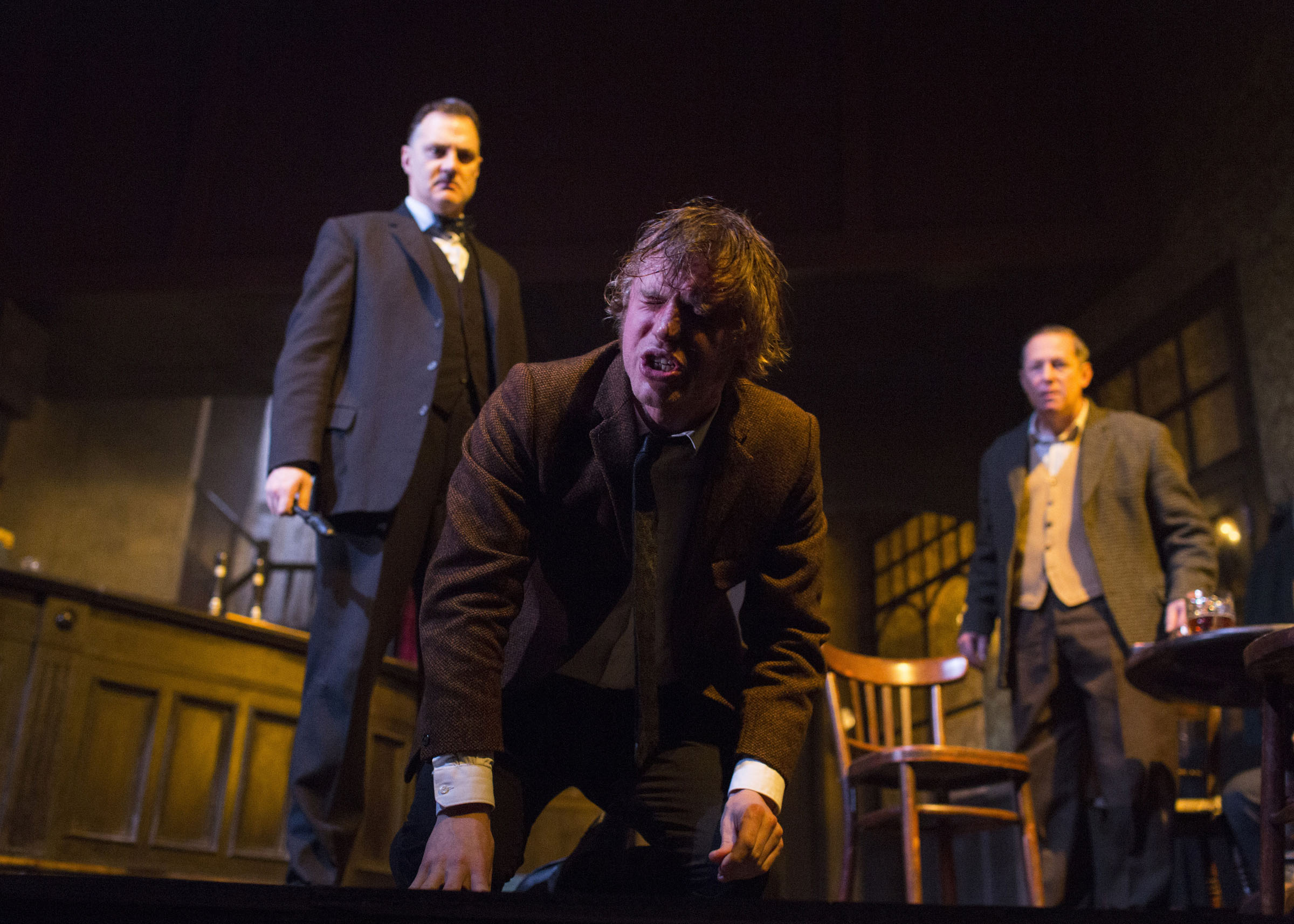 David Morrissey, Johnny Flynn and Tony Hirst in Hangmen