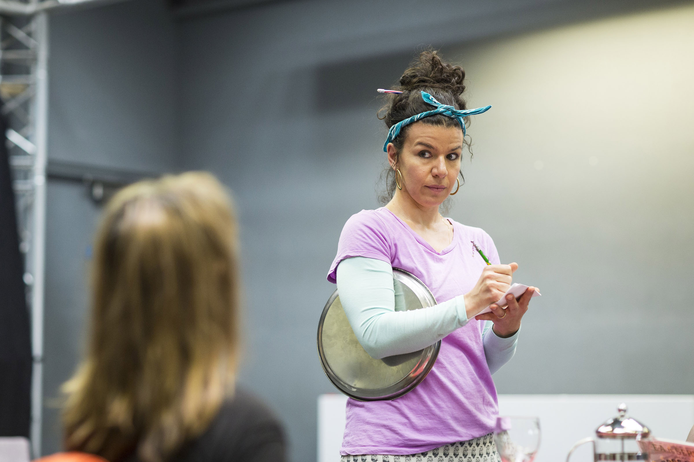 Sirine Saba in rehearsals for Rebecca Lenckiewicz's play 'The Invisible'