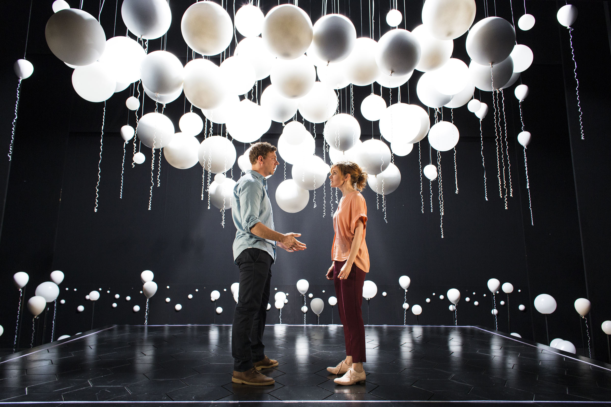 Joe Armstrong and Louise Brealey in the UK tour of Constellations