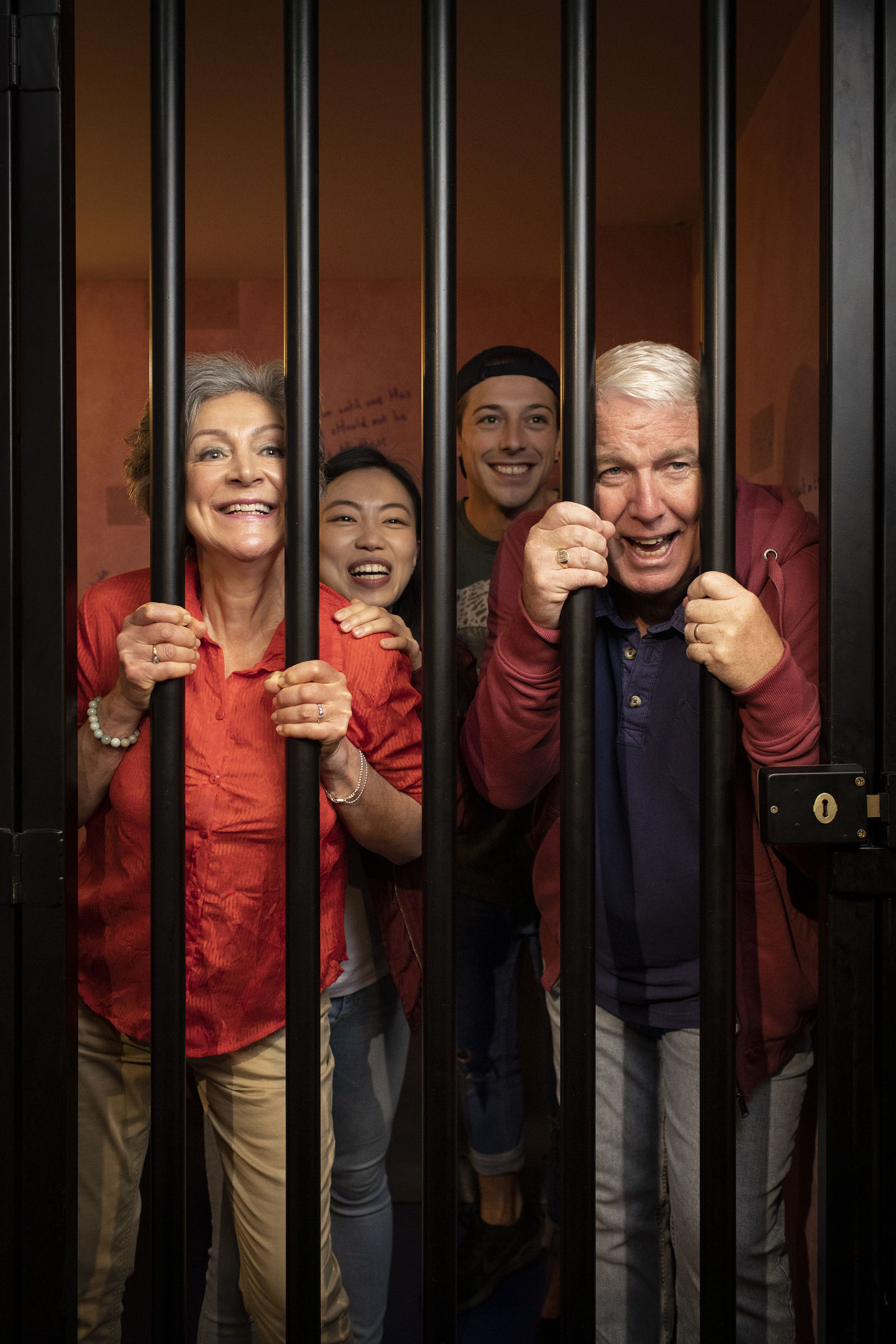 People behind bars at Monopoly Lifesized.
