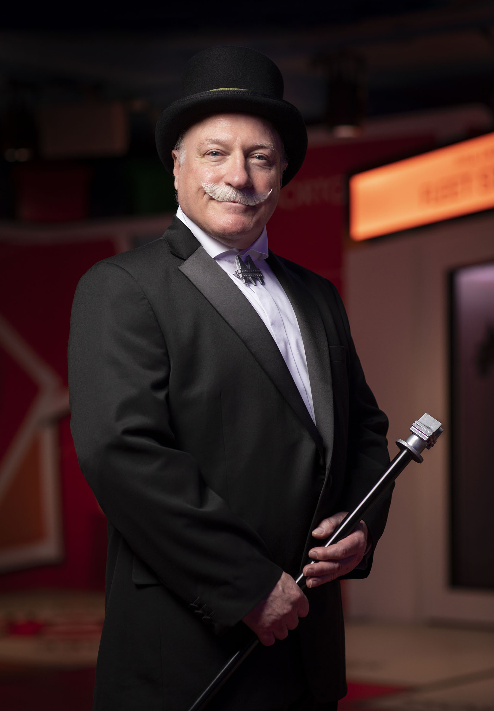 Portrait of the Top Hat actor in Monopoly Lifesized