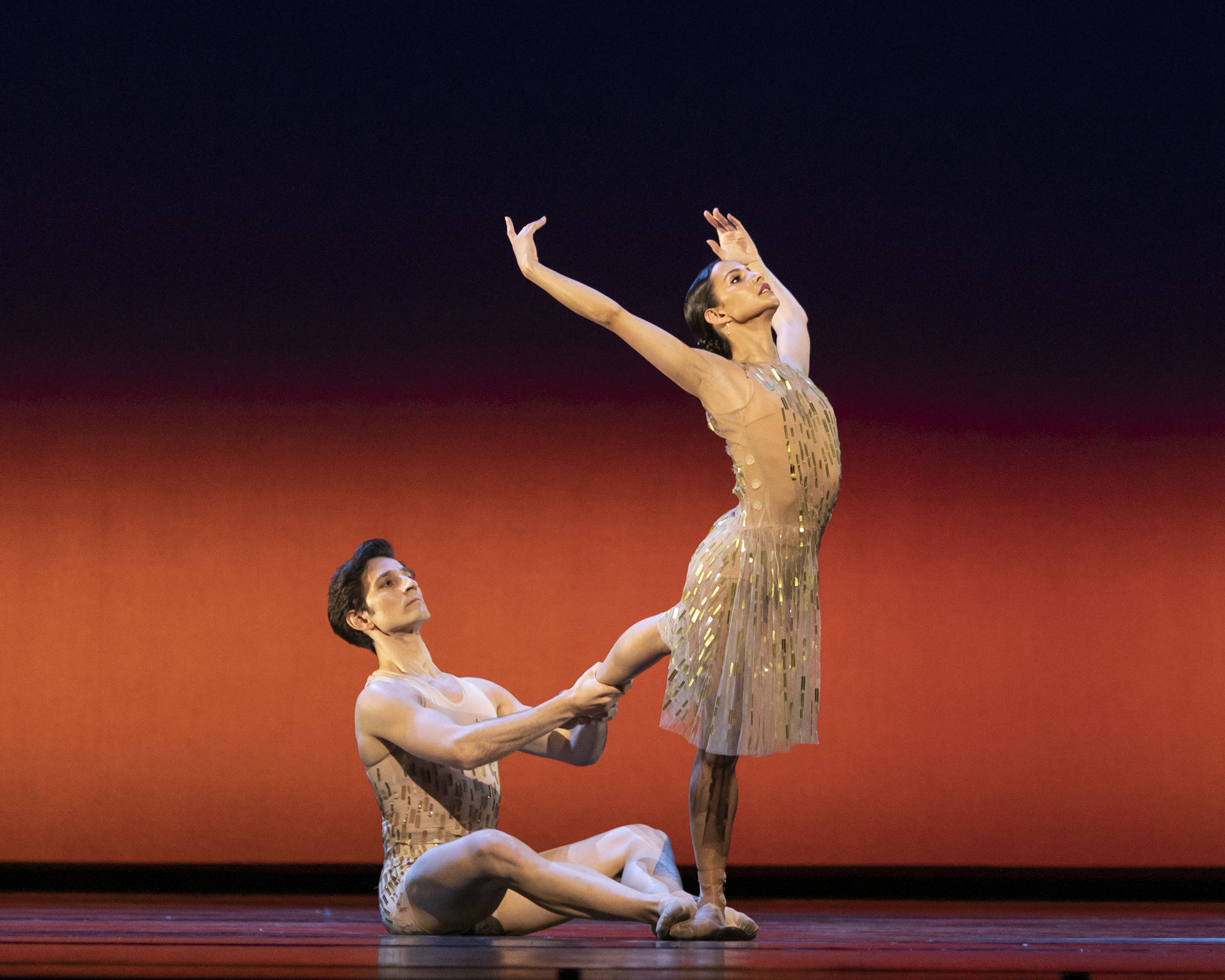 Valentino Zucchetti and Francesca Hayward in 'Within the Golden Hour' at The Royal Opera House
