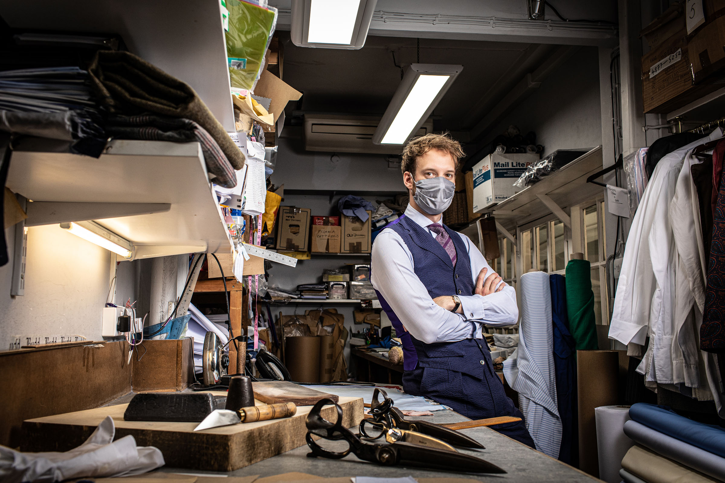 James in his mask - Part of a series looking at the efforts made by small businesses to keep running during Covid