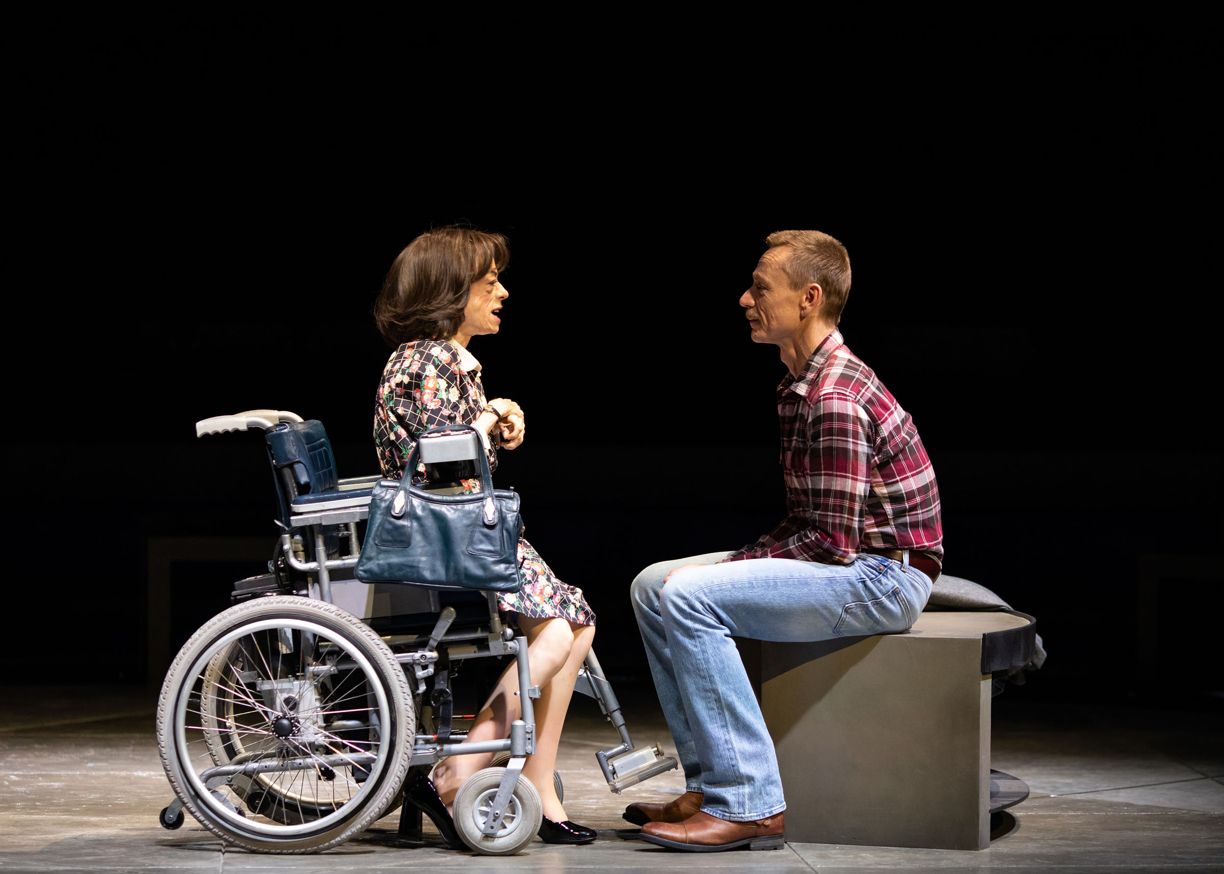 Liz Carr as Dr Emma Brookner and Ben Daniels as Ned Weeks in The Normal Heart